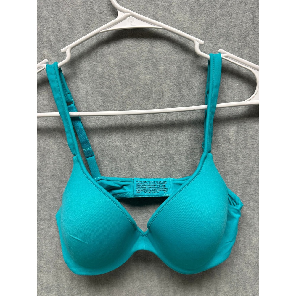 Barely There Bra Turquoise Teal 34B Underwire Molded Cup Adjustable Straps
